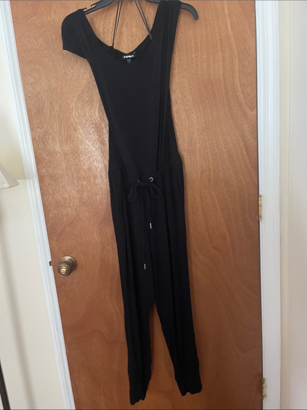 Express Black Drawstring Jumpsuit XS like new